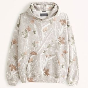 NWT Abercrombie Fitch Off White Camo Essential Popover Hoodie XL Regular UNISEX